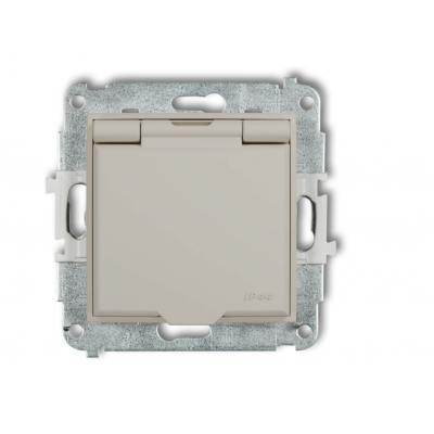 KARLIK ICON Gniazdo hermetyczne z uziemieniem taupe 60IGPB-1zp  (60IGPB-1zp)